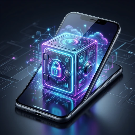A sleek digital safe inside a smartphone representing the TeraBox personal vault